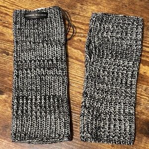 REBECCA MINKOFF | Marked Grey Black Armwarmer Fingerless Thumbhole Gloves NWT
